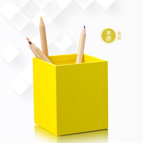 厂家直销 木质环保简约办公多功能笔筒方形创意时尚文具用品笔桶